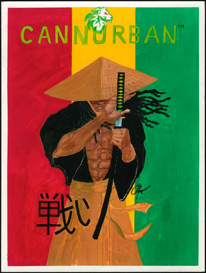 Cliff Thompson Print:  Rasta Hip-Hop Samurai aka "Resist"